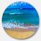 Designart - Floating Blue Waves Beach' Large Seashore Metal Circle Wall Art